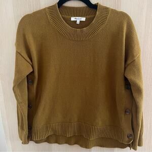 Madewell Dark Mustard Side Button Sweater